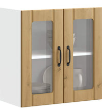 Küchen-Hängeschrank mit Glastür Artisan-Eiche Holzwerkstoff