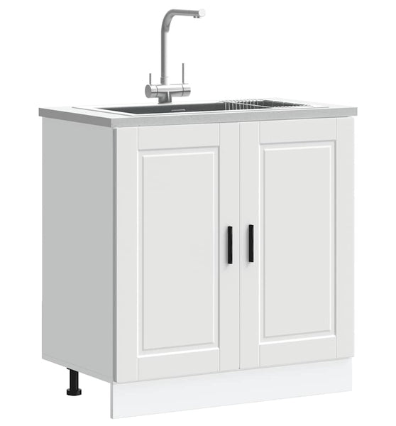 Spülenunterschrank Porto Weiß 80x46x81,5 cm Holzwerkstoff
