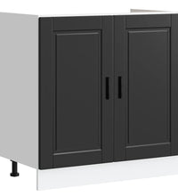 Spülenunterschrank Porto Schwarz 80x46x81,5 cm Holzwerkstoff