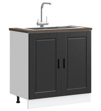 Spülenunterschrank Porto Schwarz 80x46x81,5 cm Holzwerkstoff
