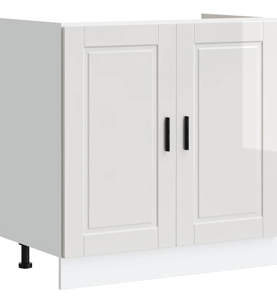 Spülenunterschrank Porto Hochglanz-Weiß 80x46x81,5 cm