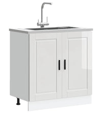 Spülenunterschrank Porto Hochglanz-Weiß 80x46x81,5 cm