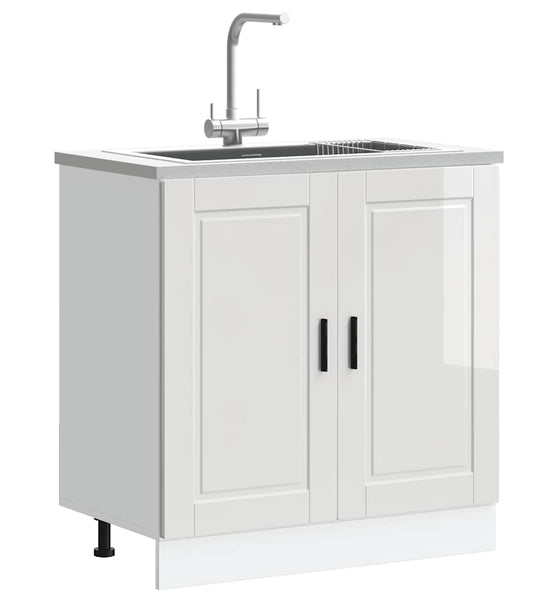 Spülenunterschrank Porto Hochglanz-Weiß 80x46x81,5 cm