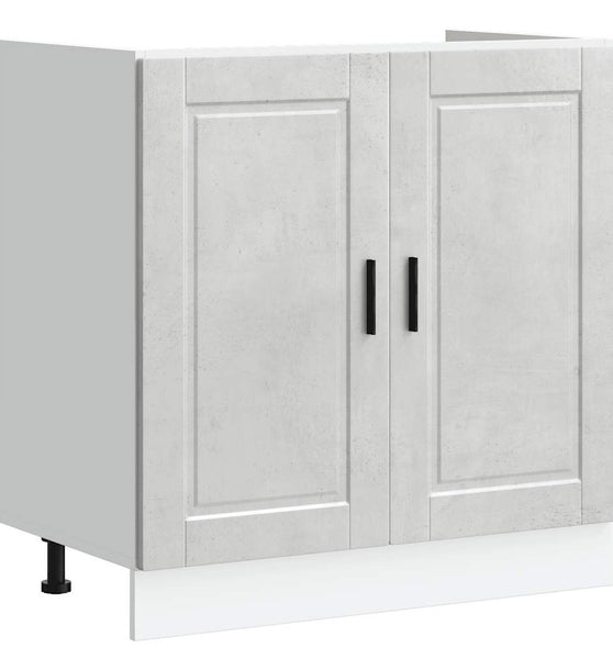 Spülenunterschrank Porto Betongrau 80x46x81,5 cm Holzwerkstoff