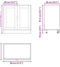 Spülenunterschrank Porto Betongrau 80x46x81,5 cm Holzwerkstoff