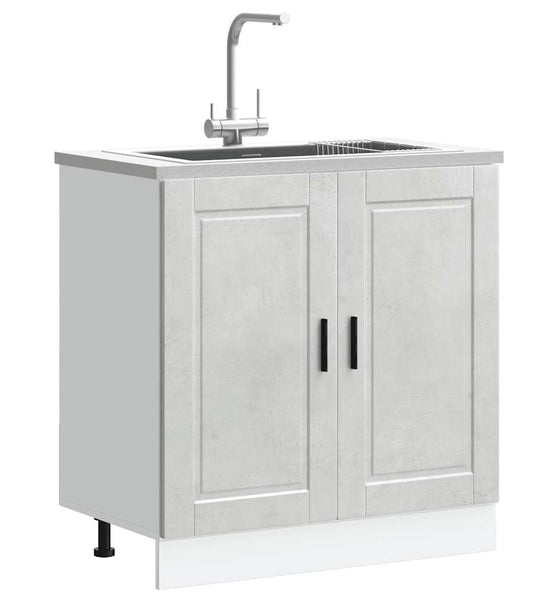 Spülenunterschrank Porto Betongrau 80x46x81,5 cm Holzwerkstoff