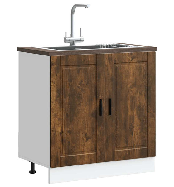 Spülenunterschrank Porto Räuchereiche 80x46x81,5 cm