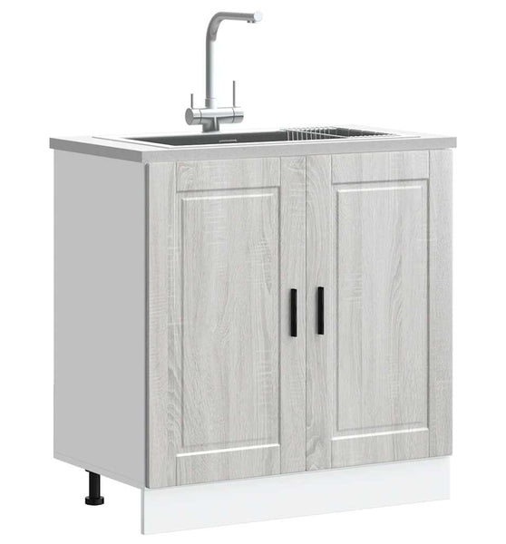 Spülenunterschrank Porto Grau Sonoma 80x46x81,5cm Holzwerkstoff