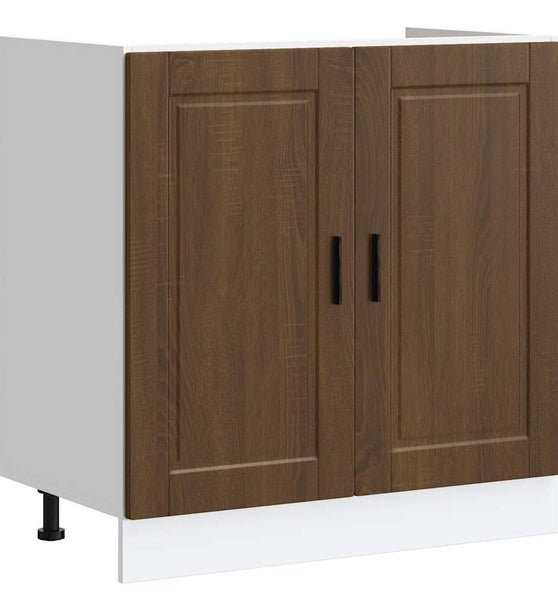 Spülenunterschrank Porto Braun Eichen-Optik 80x46x81,5 cm