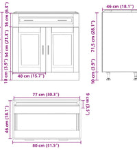 Küchenunterschrank Porto Hochglanz-Weiß Holzwerkstoff