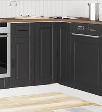 Küchen-Eckunterschrank Porto Schwarz Holzwerkstoff