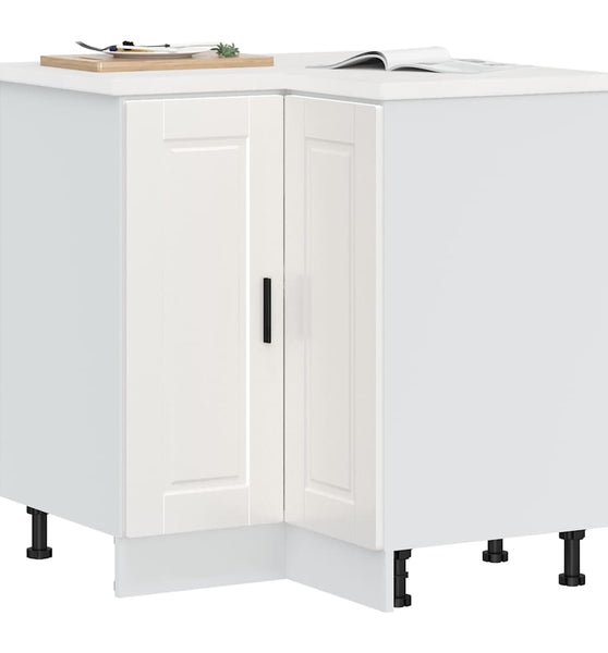 Küchen-Eckunterschrank Porto Hochglanz-Weiß Holzwerkstoff