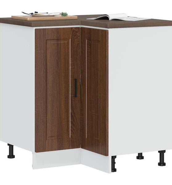 Küchen-Eckunterschrank Porto Braun Eichen-Optik Holzwerkstoff