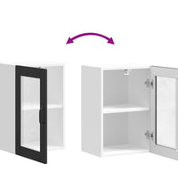 Küchen-Hängeschrank mit Glastür Porto Schwarz