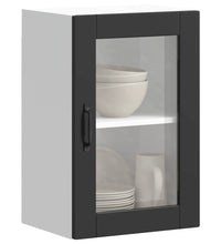 Küchen-Hängeschrank mit Glastür Porto Schwarz