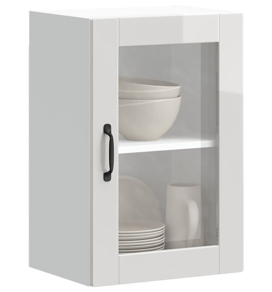 Küchen-Hängeschrank mit Glastür Porto Hochglanz-Weiß