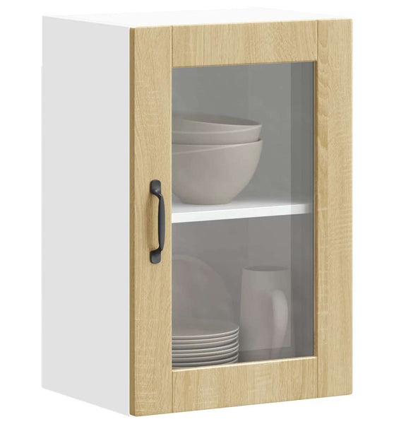Küchen-Hängeschrank mit Glastür Porto Sonoma-Eiche