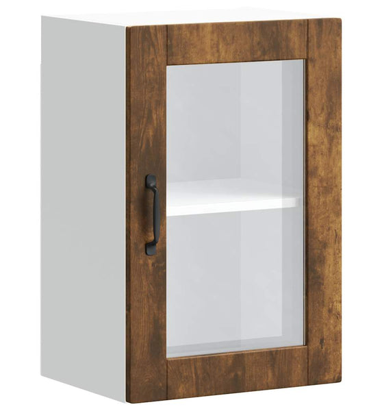 Küchen-Hängeschrank mit Glastür Porto Räuchereiche