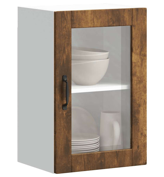 Küchen-Hängeschrank mit Glastür Porto Räuchereiche