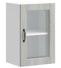 Küchen-Hängeschrank mit Glastür Porto Grau Sonoma