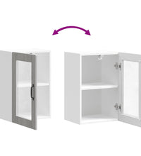 Küchen-Hängeschrank mit Glastür Porto Grau Sonoma
