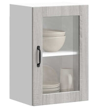 Küchen-Hängeschrank mit Glastür Porto Grau Sonoma