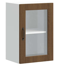 Küchen-Hängeschrank mit Glastür Porto Braun Eichen-Optik