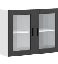 Küchen-Hängeschrank mit Glastür Porto Schwarz
