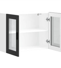 Küchen-Hängeschrank mit Glastür Porto Schwarz