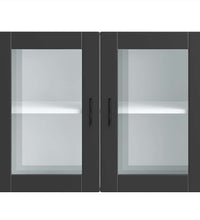 Küchen-Hängeschrank mit Glastür Porto Schwarz