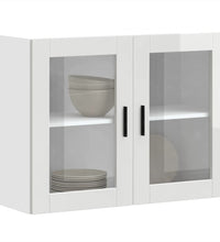 Küchen-Hängeschrank mit Glastür Porto Hochglanz-Weiß