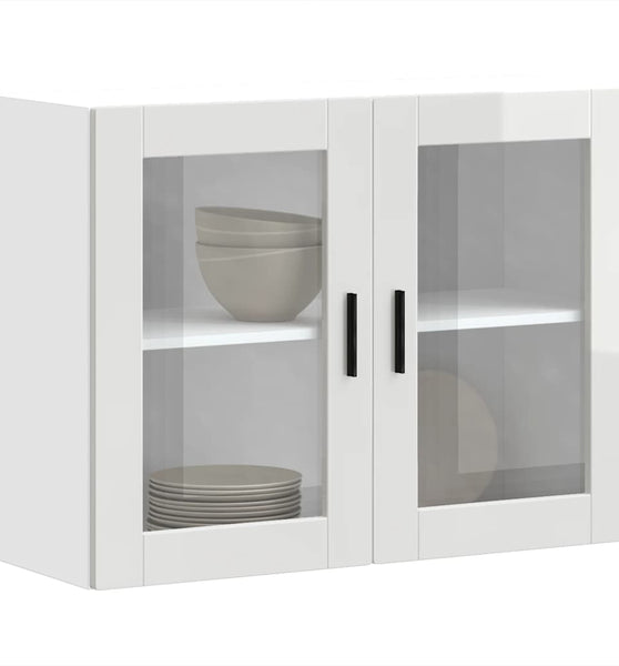 Küchen-Hängeschrank mit Glastür Porto Hochglanz-Weiß