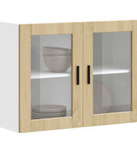 Küchen-Hängeschrank mit Glastür Porto Sonoma-Eiche