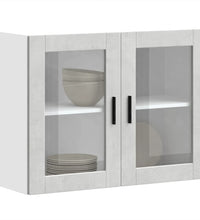 Küchen-Hängeschrank mit Glastür Porto Betongrau
