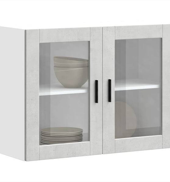Küchen-Hängeschrank mit Glastür Porto Betongrau