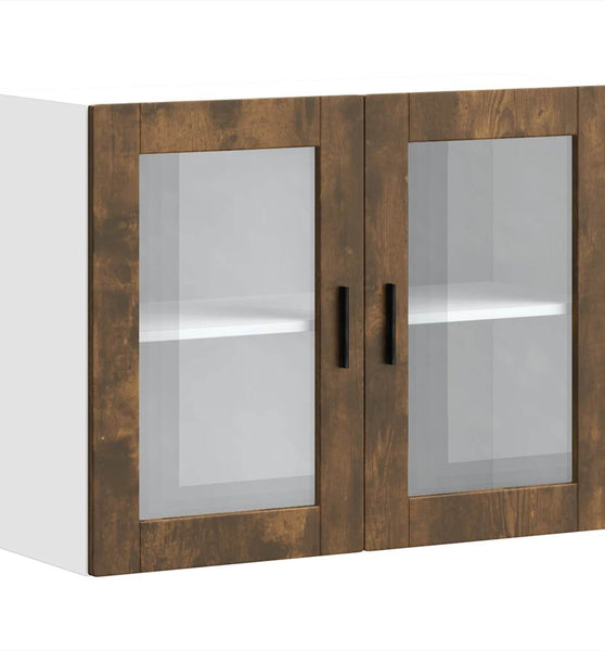 Küchen-Hängeschrank mit Glastür Porto Räuchereiche