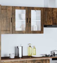 Küchen-Hängeschrank mit Glastür Porto Räuchereiche