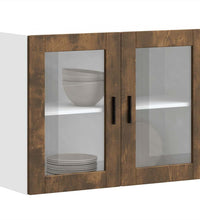 Küchen-Hängeschrank mit Glastür Porto Räuchereiche