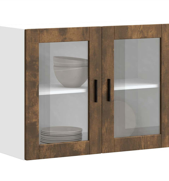 Küchen-Hängeschrank mit Glastür Porto Räuchereiche