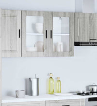 Küchen-Hängeschrank mit Glastür Porto Grau Sonoma
