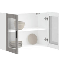 Küchen-Hängeschrank mit Glastür Porto Grau Sonoma