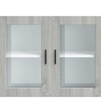 Küchen-Hängeschrank mit Glastür Porto Grau Sonoma