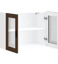Küchen-Hängeschrank mit Glastür Porto Braun Eichen-Optik