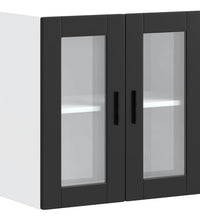 Küchen-Hängeschrank mit Glastür Porto Schwarz