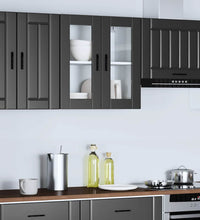 Küchen-Hängeschrank mit Glastür Porto Schwarz