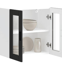 Küchen-Hängeschrank mit Glastür Porto Schwarz