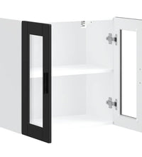 Küchen-Hängeschrank mit Glastür Porto Schwarz