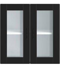Küchen-Hängeschrank mit Glastür Porto Schwarz
