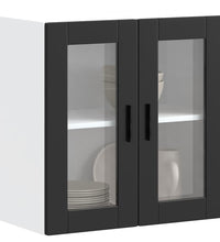 Küchen-Hängeschrank mit Glastür Porto Schwarz