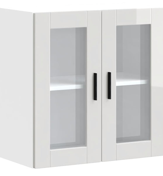 Küchen-Hängeschrank mit Glastür Porto Hochglanz-Weiß